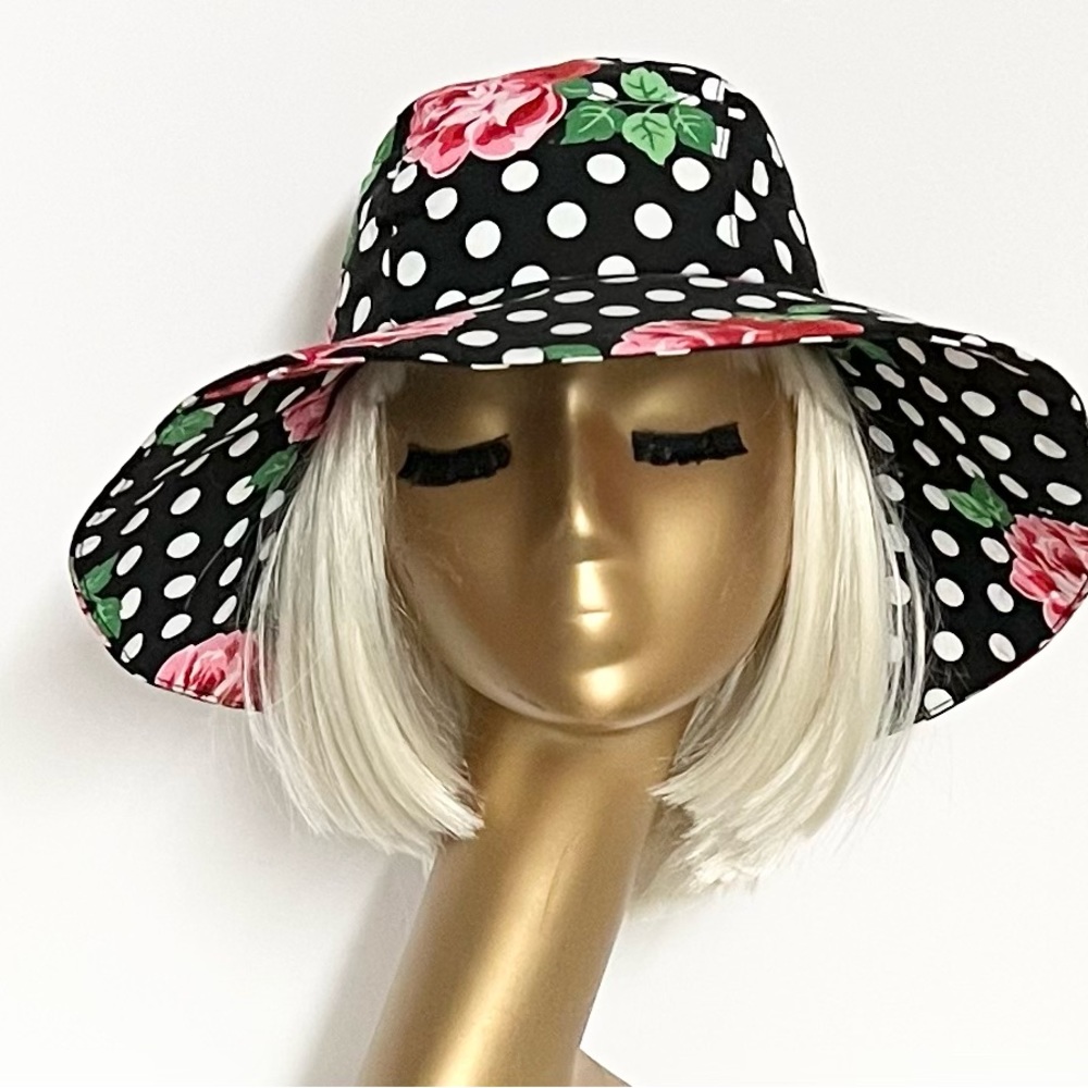 Polka Dot Floral Sun Hat